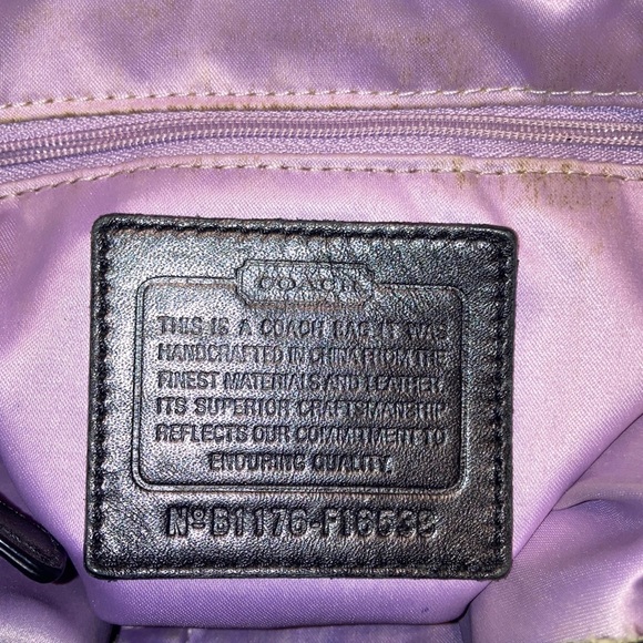 Classic Black Coach Signature C handbag • approx 12” x 14” - Picture 9 of 12